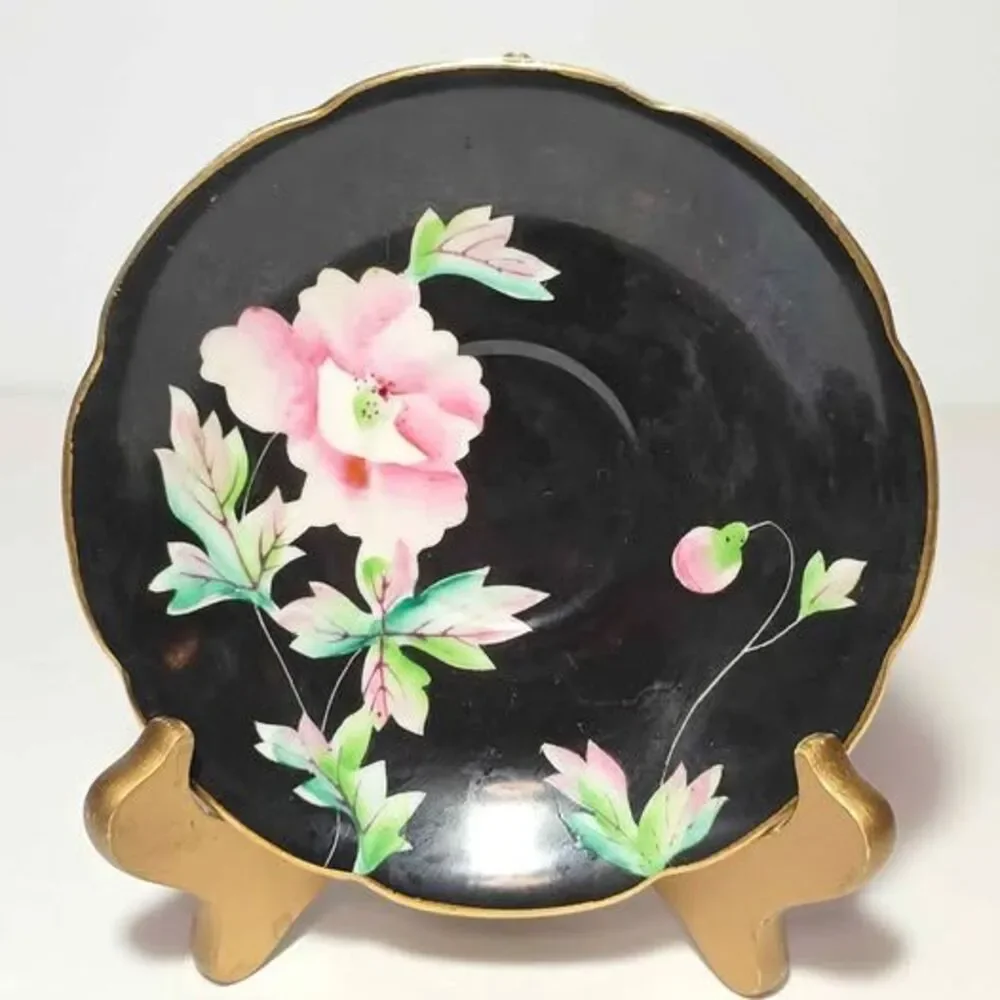 Pink Flowers Teacup and Saucer Vintage Japan Vintage